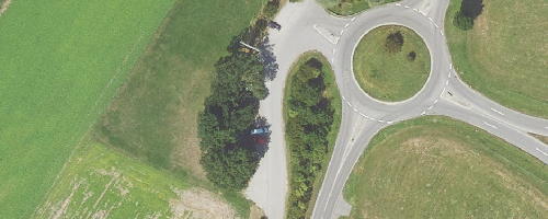 Luftbild Mitfahrparkplatz Baindt