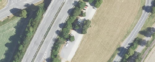 Luftbild Mitfahrparkplatz Barabein bei Biberach an der Riß